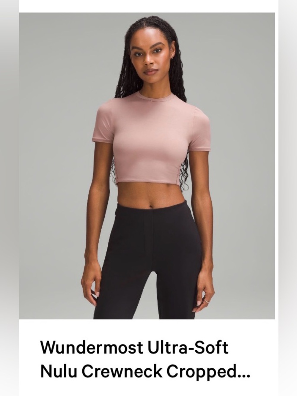 Lululemon Ultra-Soft Nulu Crewneck Cropped Tee
